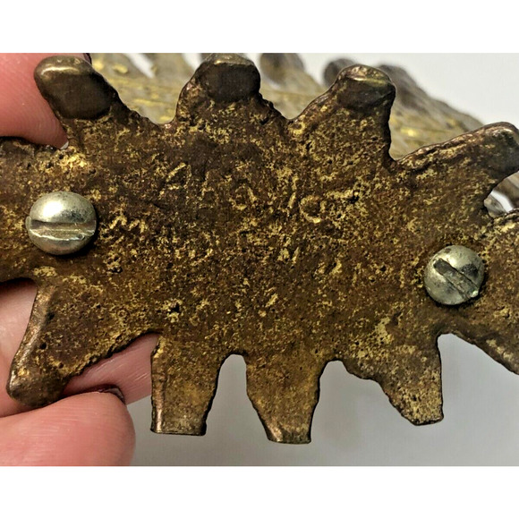 Small Vintage Brutalist Brass Menorah Candleholder Candelabra MCM Mid Century - Picture 4 of 4